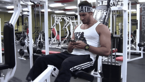 Phone Lunk example 1 - Person on phone in gym